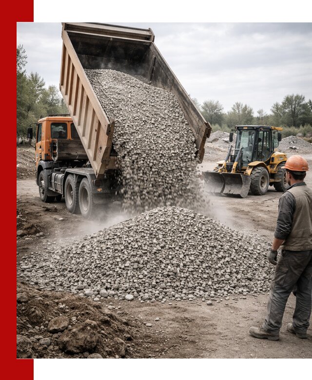 Доставка щебня в Сердобске крупными и мелкими фракциями