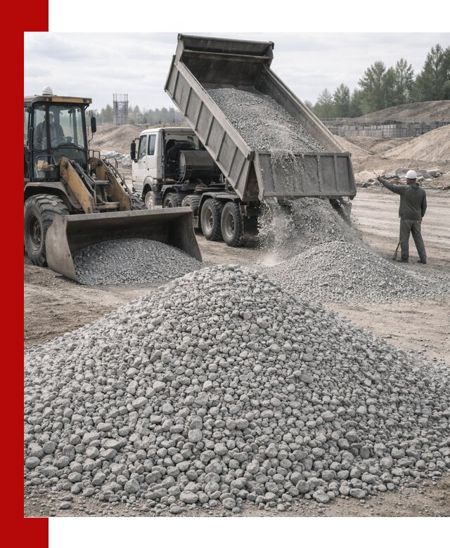 Доставка известнякового щебня фр. 5–20 в Сердобске