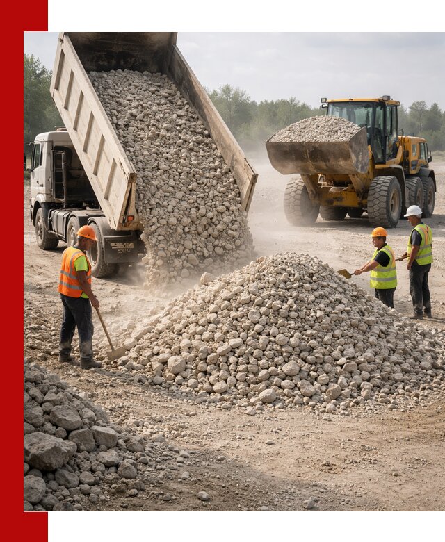 Доставка известнякового щебня фр. 40-70 в Сердобске