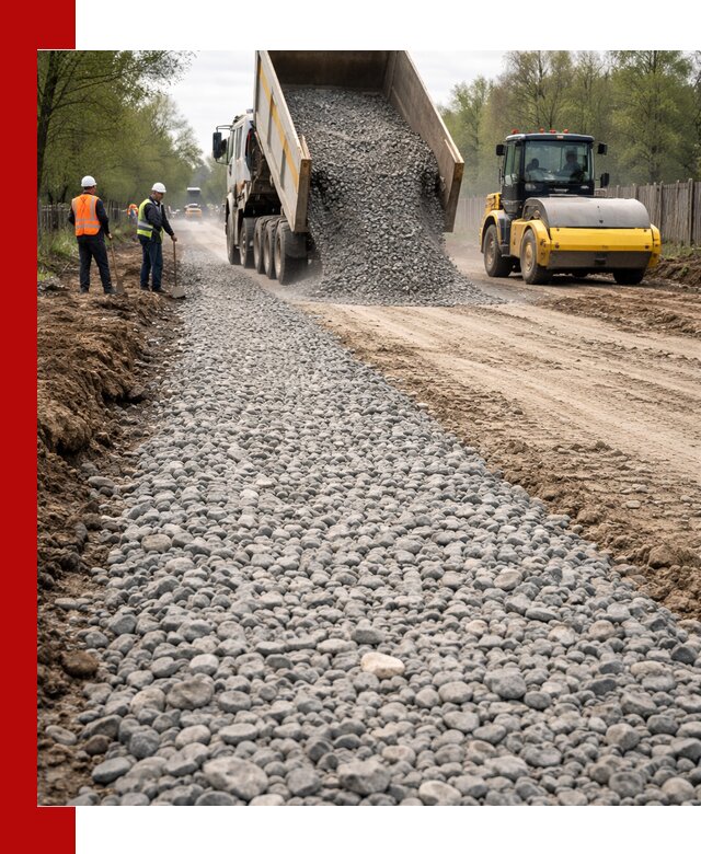 Доставка щебня для отсыпки дорог в Сердобске высокого качества