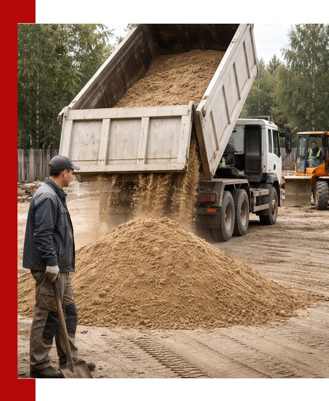 Доставка и продажа песка с разгрузкой в Сердобске