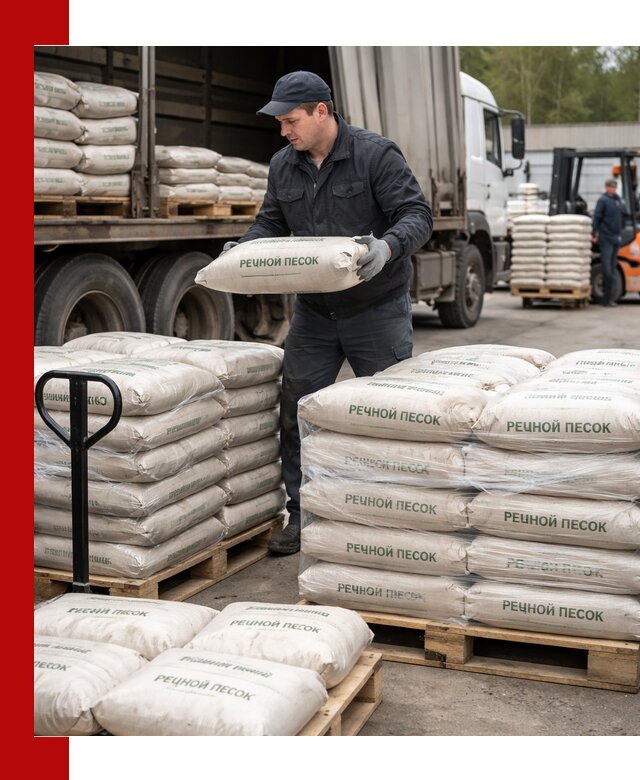 Речной песок в мешках с доставкой в Сердобске