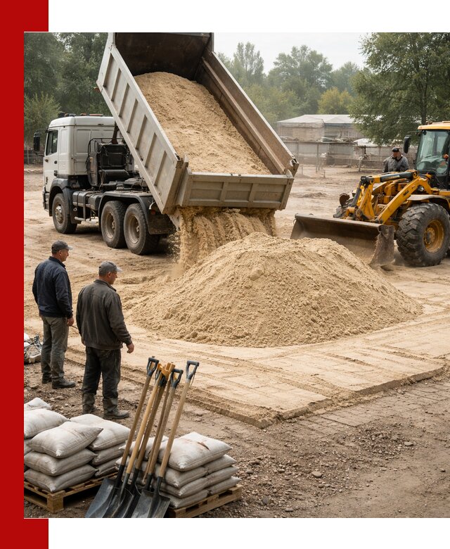 Доставка мытого песка в Сердобске с самосвалами по выгодной цене