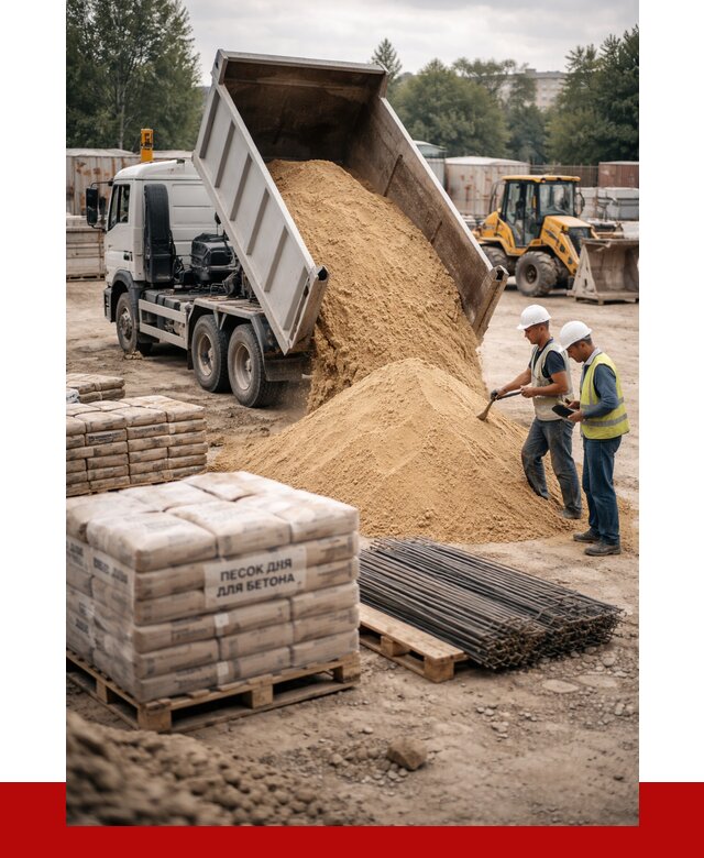 Песок для бетона в Сердобске от 2528 р. с доставкой, ПРОНЕРУДСрд