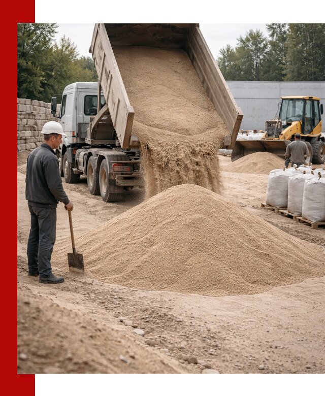 Кварцевый песок фракция 0–3 мм с доставкой в Сердобске