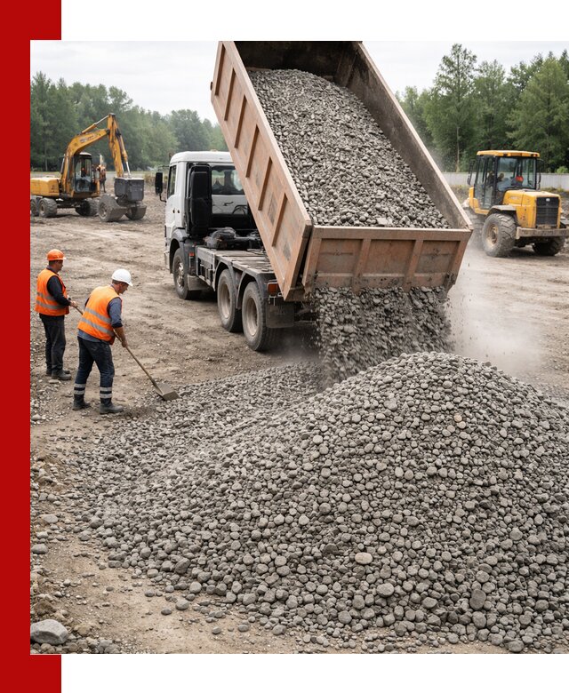 Доставка гравия фракции 40-70 в Сердобске оптом и в розницу