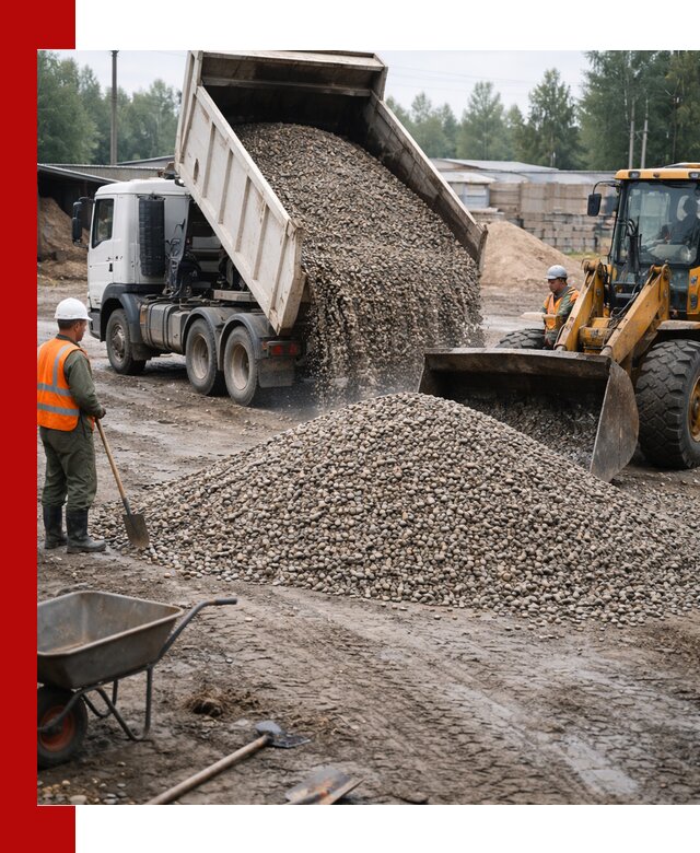 Мытый гравий с доставкой в Сердобске от карьера до участка