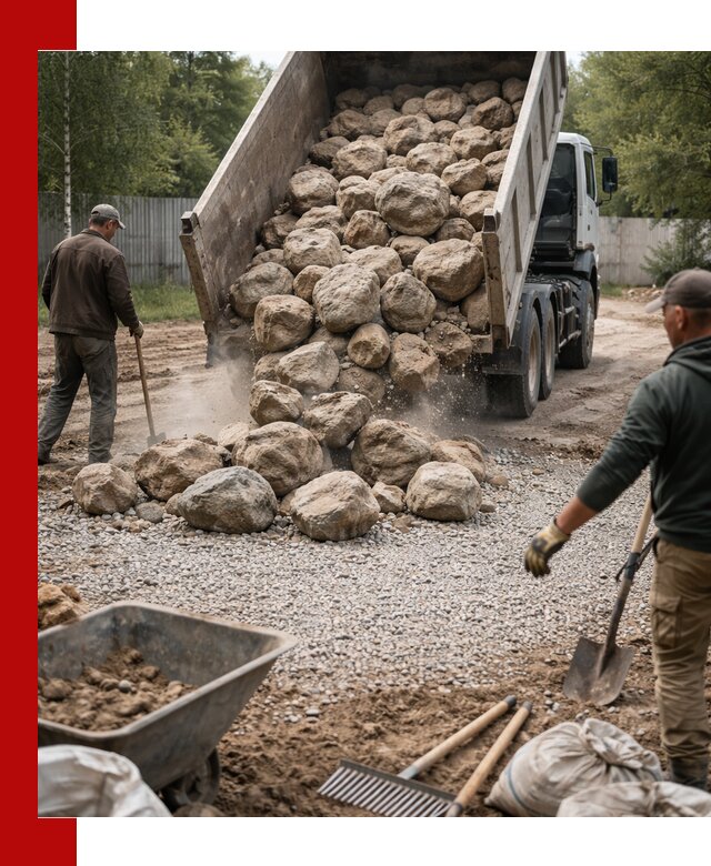 Доставка и укладка булыжника в Сердобске