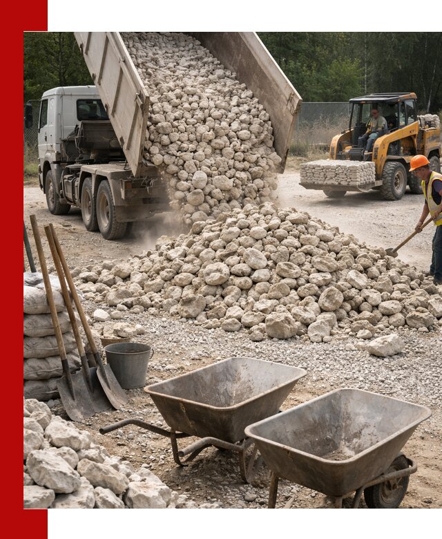 Доставка и продажа бутового известнякового камня в Сердобске