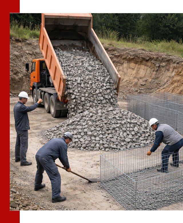 Камень для габионов с доставкой в Сердобске быстро и надёжно