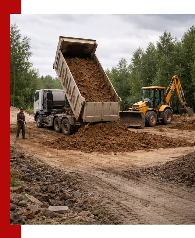Доставка суглинка самосвалами в Сердобске подсыпка и планировка