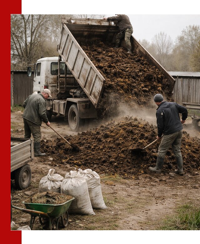 Доставка коровьего навоза самосвалом в Сердобске