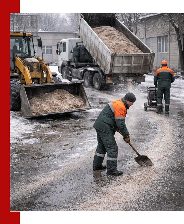 Реагент против гололеда с доставкой и нанесением в Сердобске