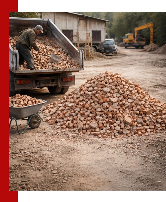 Доставка и подушка из боя кирпича с разгрузкой в Сердобске