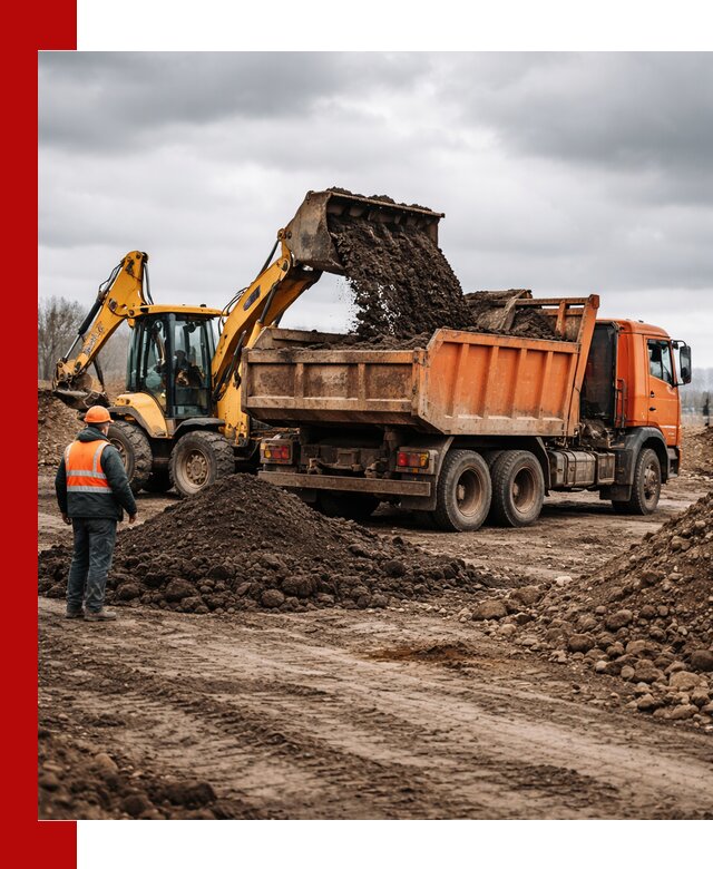 Вывоз грунта и строительного мусора в Сердобске грузовыми самосвалами